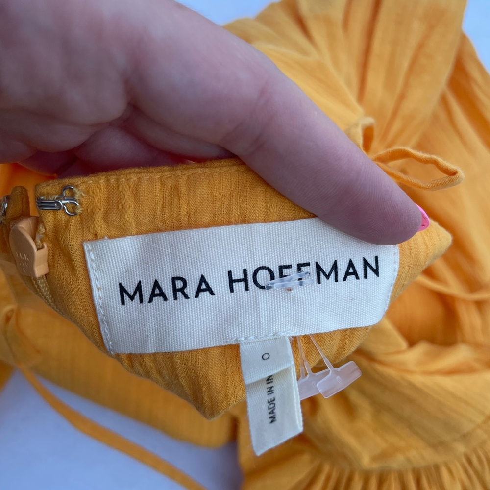 ❌SOLD❌Mara Hoffman Clareta Dress Saffron Yellow Midi - Picture 6 of 15